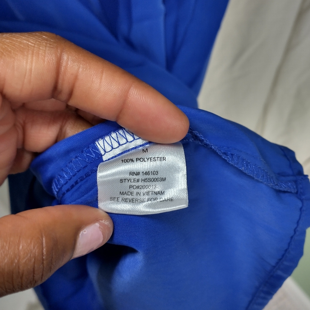 Women's Royal blue polyester dress - Picture 8 of 10